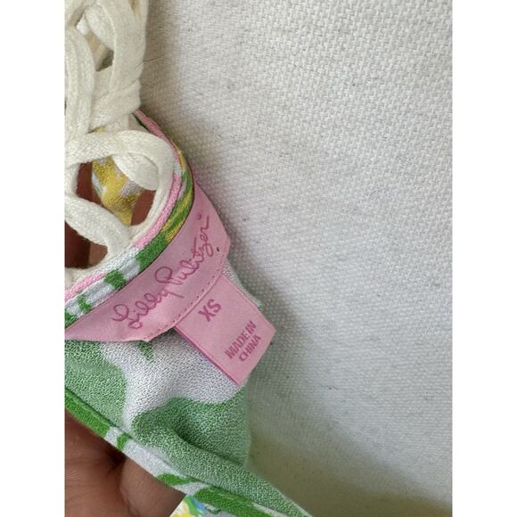 Lilly Pulitzer Women's XS Rayon Pastel Floral Flamingo Sleeveless Shift Dress - Picture 5 of 8